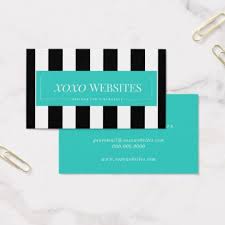 Black And White Business Card Teal Black And White Stripe Business Cards Zazzle Com Striped Business Card White Business Card Black And White