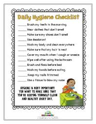 Hygiene Checklist Worksheets Teaching Resources Tpt