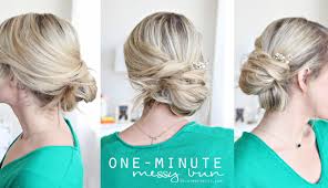 A low messy bun is a quick and easy hairstyle you can do in two minutes. One Minute Messy Bun Tutorial Youtube