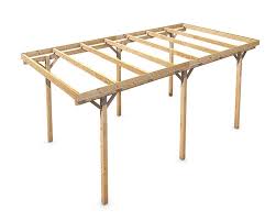 Freestanding Solid Wood Carport Flat Roof Kvh 3000x5000mm Stable Durable Timber Carport Carport Designs Flat Roof