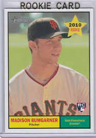 San francisco giants baseball cards. Madison Bumgarner Rookie Card 2010 Topps Heritage Rc Baseball San Francisco Ace Ebay