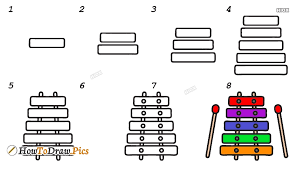 How To Draw Xylophone Step By Step Images