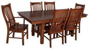 Dining Groups A America Laurelhurst 7 Piece Solid Oak Mission Dining Set Homemakers Furniture Oak Dining Sets Solid Wood Dining Table Dining Table
