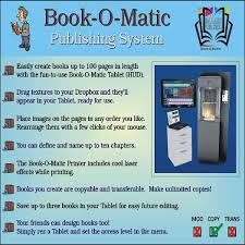 (2) copy & paste your cover art. Second Life Marketplace Book O Matic Publishing System