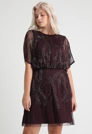 Lace Beads Curvy Kiara Knee Length Cocktail Dress Party Dress Bordeaux Zalando C Cocktail Dress Curvy Cocktail Dress Party Knee Length Cocktail Dress