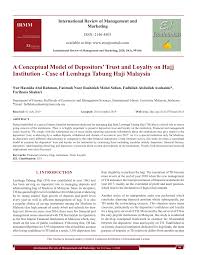 Anonym von mitarbeitern bei lembaga tabung haji gepostete gehälter in malaysia. Pdf A Conceptual Model Of Depositors Trust And Loyalty On Hajj Institution Case Of Lembaga Tabung Haji Malaysia