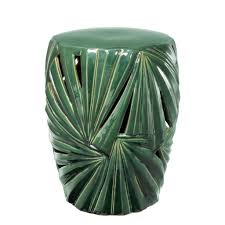 Madeira Green Ceramic Drum Stoliki