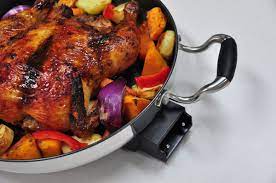 Roast Chicken Vegetables Cooked In The Morphy Richards 48897 Electric Roasting Skillet Roasted Vegetables With Chicken Chicken And Vegetables Cooking