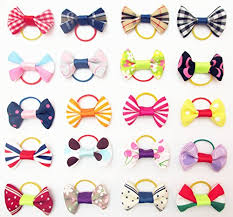 How to make hair bows for little girls! Dandan Diy 20pcs Mix Lots Mini Pet Dogs Hair Bows Cute Puppy Cat Bows With Rubber Bands Pets Accessories Buy Online In Dominica At Dominica Desertcart Com Productid 42104316