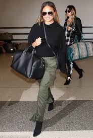 Chrissy Teigen Rocks Army Green Cargo Pants And Matching Belt At Lax Green Cargo Pants Green Cargo Pants Outfit Cargo Pants