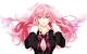 Anime Girl With Pink Hair And Blue Eyes And Headphones