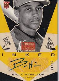 2013 Panini America's Pastime #I-BH Billy Hamilton Auto Inked #08/25 SP Reds