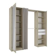 Kit Dressing Chene Dakota Dresscode H 218 3 X L 219 9 X P 50 Cm Chambre A Coucher Marron Dressing Appartement