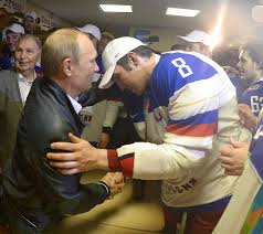 Ovechkin said that he and putin don't have much in common: Alex Ovechkin Hugs Vladimir Putin Helps Him Drink Out Of World Championship Trophy Photos