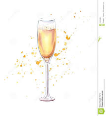 Champagne Glass Watercolor Illustration Stock Illustration Illustration Of Golden Holiday 102025016 Cocktail Illustration Watercolor Illustration Champagne