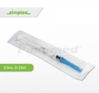 Simplex Auto Disable Syringe w/ Needle, 0.5cc