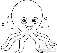 Black And White Outline Animals Octopus Marine Life Black White Outline 001 Animals Black And White Animal Templates Animal Outline