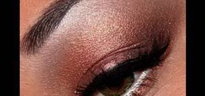 L'oréal paris brilliant eyes shimmer liquid eye shadow makeup in crown gold and l'oréal paris colour riche shine lipstick in enamel red. How To Apply Copper Red Gold Eye Makeup Makeup Wonderhowto