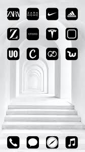 Aesthetic Black Ios 14 App Icons Pack 108 Icons 1 Color Etsy In 2021 Black App App Icon Icon Pack