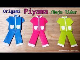 cara membuat origami piyama baju tidur how to make origami pajamas youtube piyama origami baju tidur