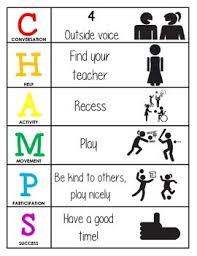 champs behavior and expectations chart p e champs