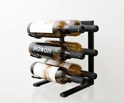 Wine bottle holder storage rack tabletop display champagne standing home decor. Vintage View Tabletop 6 Bottle Metal Wine Rack Satin Black Beveragefactory Com