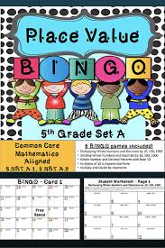 Different Bingo Games To Play 5th Grade Place Value Games Math Bingo For Powers Of 10 5 Nbt 1 5 Nbt 2 Place Values Math Place Value Fourth Grade Math