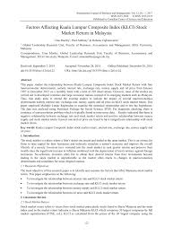 Being disappointed by the outdated financial data? Pdf Factors Affecting Kuala Lumpur Composite Index Klci Stock Market Return In Malaysia