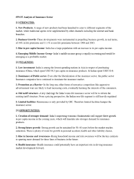 Selling complex products or providing personal assistance to high net worth individual's through. Swot Analysis Of Insurance Sector Banks Insurance