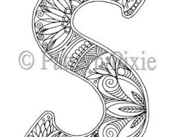 Each page features a large bubble letter to color, a cute coloring image, and a word to color in. Coloring Letter S Etsy