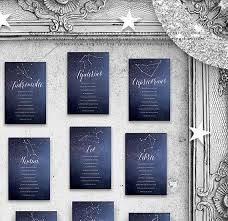 Constellation Stars Seating Chart Galaxy Starry Night Celestial Cosmos Wedding Seating Chart Navy Blue Silver White Wedding Printable 20