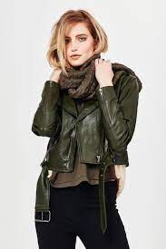 Crop Drop And Roll Jacket Green Leather Jackets Fashion Wearables Fashion