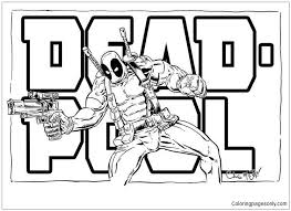 Deadpool Logo Movie 2016 Coloring Pages Deadpool Coloring Pages Coloring Pages For Kids And Adults