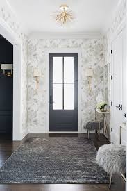 Foyer Flush Mount Lighting Ideas See Source On Home Bunch Foyerlighting Farmhouse Foyer Wallpapered Entryway Timber Trail