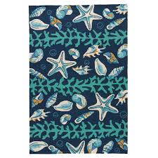 Bold and inspiring, the beautiful contemporary design of this rug are sure to add something new and fresh to any decor. Blue Shell Surf Indoor Outdoor Rug 5 X 8