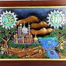 Ayat ayat alqura lafadz muhammad lafadz allah dan lain sebagainya. Lukisan Timbul 3d Relief Gambar Kaligrafi Allah Muhammad Background Pemandangan Alam Masjid Unik Shopee Indonesia