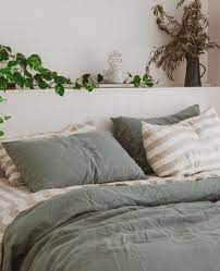 Serene Sage Calming Home Decor Green Aesthetic Interior Design Sage Green Bedroom Green Comforter Bedroom Green Master Bedroom