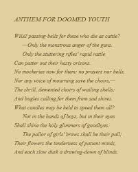 Wilfred Owen Anthem For Doomed Youth Poetry Classic My Poetry Poems