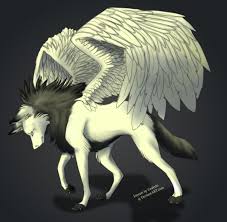Anime Black And White Wolf With Wings Nyx Black And White Male Wolf With Charming Blue Eyes Young Packer Brave Loyal Clever Sneaky And Fearl Wolf With Blue Eyes Anime Wolf Drawing Anime Wolf