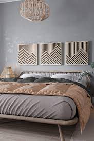 Large Mountains Wooden Wall Art Set Headboard Wall Art Bedroom Wall Art Set Of 3 Modern Geometric Wood Wall Hanging Hanging Headboard Headboard Wall Bedroom Wall Bedroom Decor
