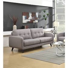 Wrapped in durable velvet, this couch has removable seat and back cushions that make crumb and. Hometrend Juneau Modern Sofa Polyester Stone Grey 9590stn 3 Rona