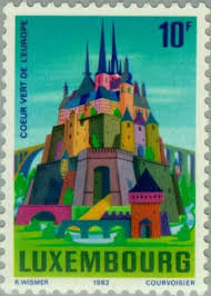 Stamp Luxembourg Green Heart Of Europe Postage Stamp Art Vintage Postage Stamps Old Stamps