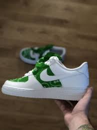 Af1 Green Bandana By Unknown Brando In 2020 Cute Shoes Nike Shoes Jordans Nike Shoes