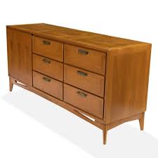 Midcentury, pickled mahogany, highboy dresser by red lion furniture features decorative, figure eight, cast metal handles on all six drawers that are each 6.5 inches height. Sold Price Red Lion Walnut Dresser May 6 0120 11 00 Am Edt