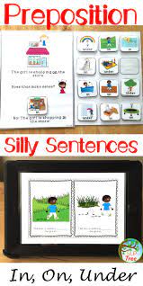 Preposition Silly Sentences In On Under Teaching Prepositions Speech Therapy Activities Language Language Therapy Activities