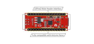 It is a smallest, complete, and breadboard friendly. Seeeduino Nano Seeed Wiki