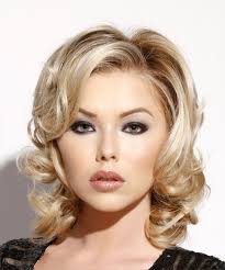 An ear length wavy bob gets a nod to hipster style with a short cropped bang. Medium Wavy Light Blonde Hairstyle With Side Swept Bangs