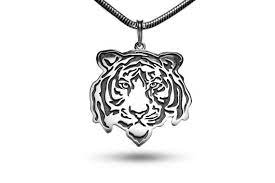 Tiger Necklace Silver Tiger Jewelry Tiger Pendant Tiger Face Tiger Head Muzzle Tiger Animal Jewelry Cat Necklace Cat Jewelry Hunt Hunter Tiger Jewelry Tiger Pendant Blackened Silver