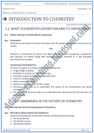 Adamjee Coaching Introduction To Chemistry Theory Notes And Question Answers Chemistry Ix