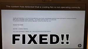 Fixed The System Has Detected That A Cooling Fan Is Not Operating Correctly System Fan 90b Youtube